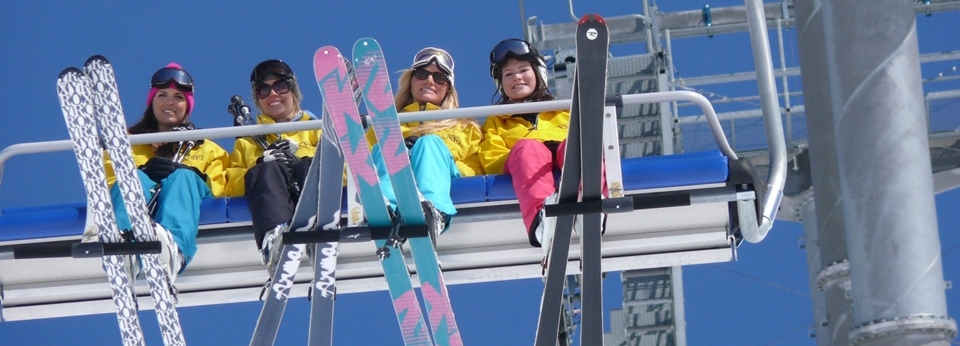 Chalet Cooks on Chairlift - Orchards Cookery